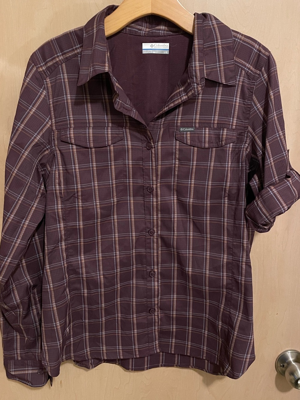 Columbia Purple Plaid Outdoor Button-Up Shirt